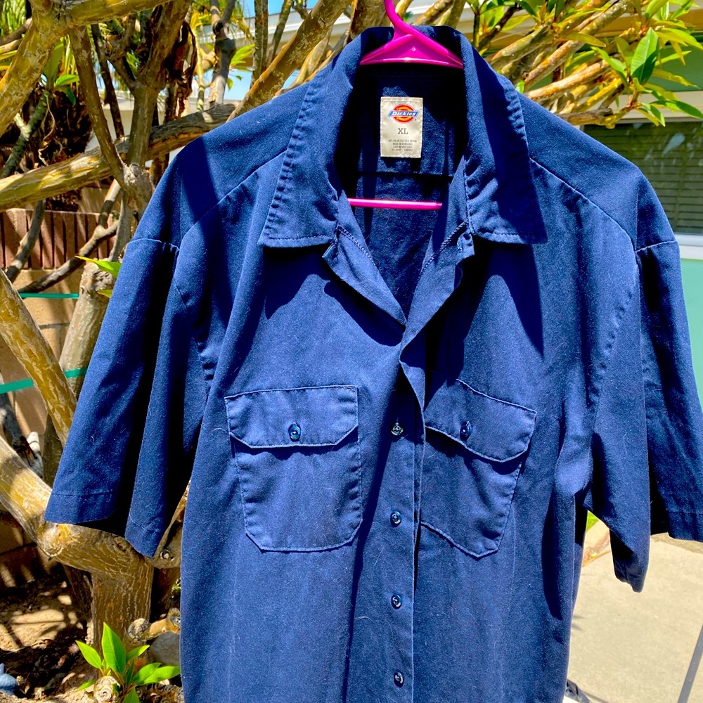 Dickies work shirt navy blue XL rockabilly punk